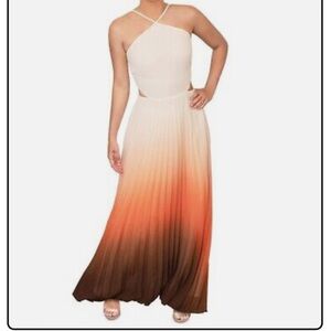 Elegant Rachel Roy Ombre Maxi Dress with Cut Out Details on the Side size 12
